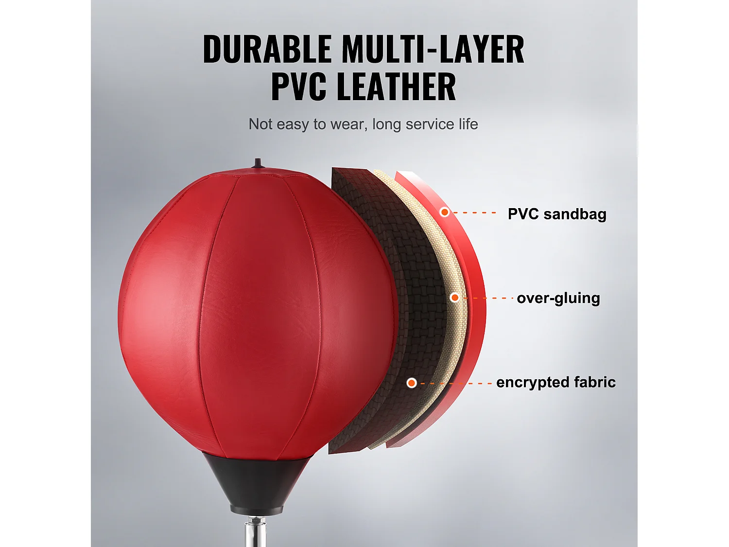 Sac de Frappe SucceBuy, Sac de Boxe Réflexe, Gants de Boxe et Support Inclus, pour Exercice à Domicile, Soulagement du Stress et Fitness