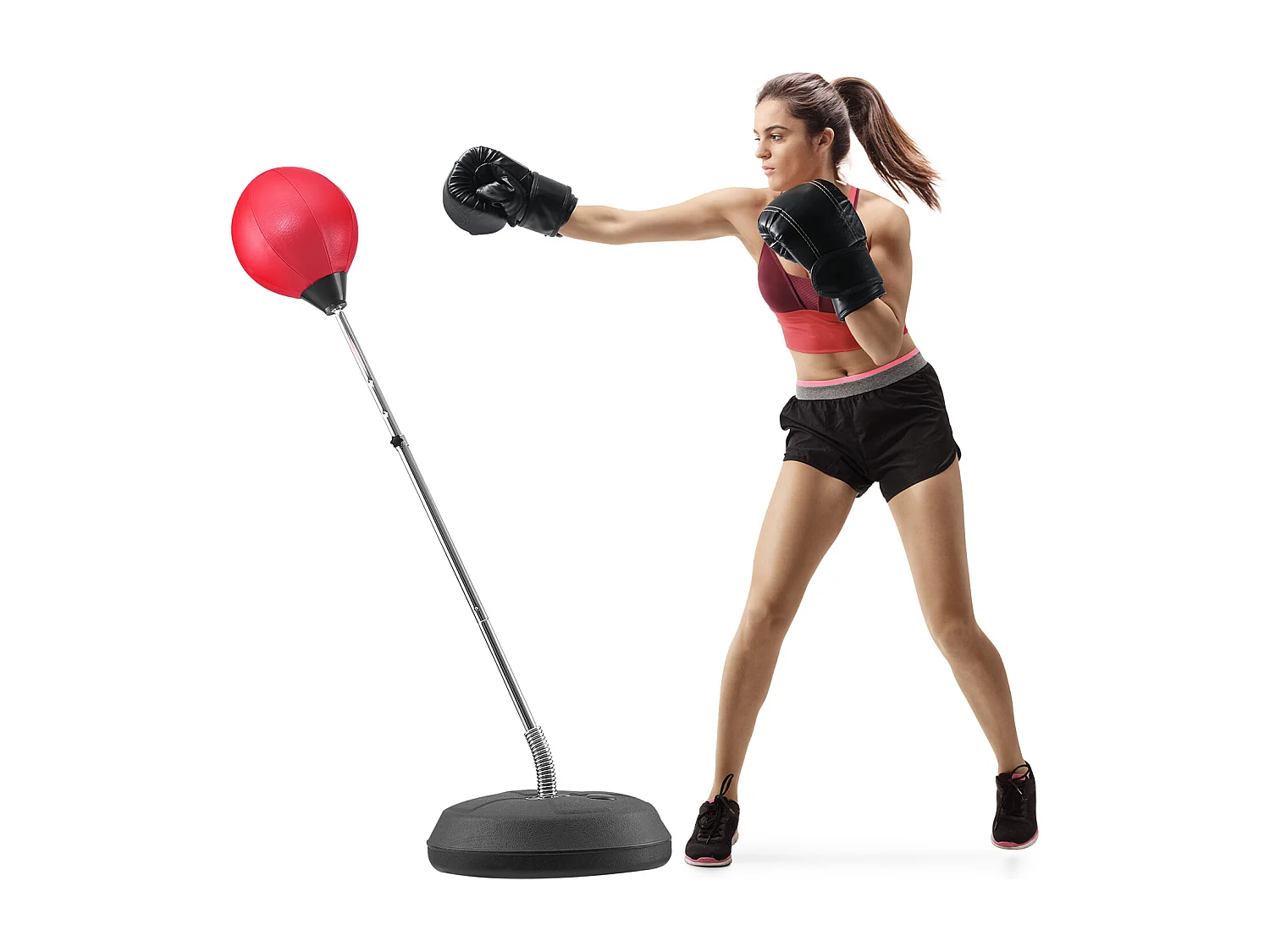 Sac de Frappe SucceBuy, Sac de Boxe Réflexe, Gants de Boxe et Support Inclus, pour Exercice à Domicile, Soulagement du Stress et Fitness