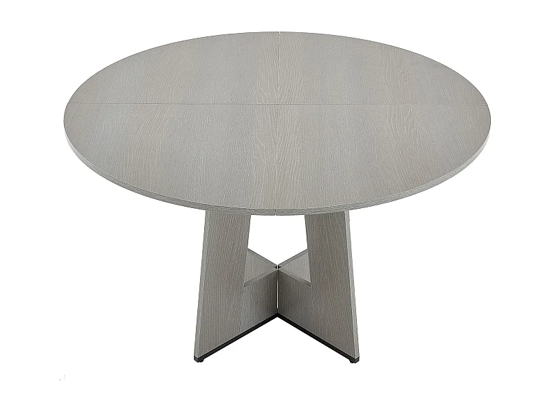 Ensemble Table SucceBuy Table Ronde en Bois de 119 cm pour 2 à 4 Personnes (Table Uniquement), Mobilier Circulaire Rustique avec Pieds en Bois Épais