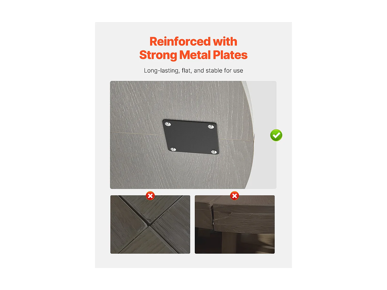 Ensemble Table SucceBuy Table Ronde en Bois de 119 cm pour 2 à 4 Personnes (Table Uniquement), Mobilier Circulaire Rustique avec Pieds en Bois Épais