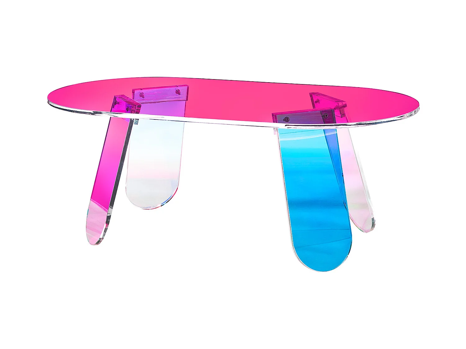 Bijzettafel SucceBuy in Acryl Bijzettafel Iridescent van 35cm voor Woonkamer, Terras, Binnenplaats, Snack/Drank/Eten