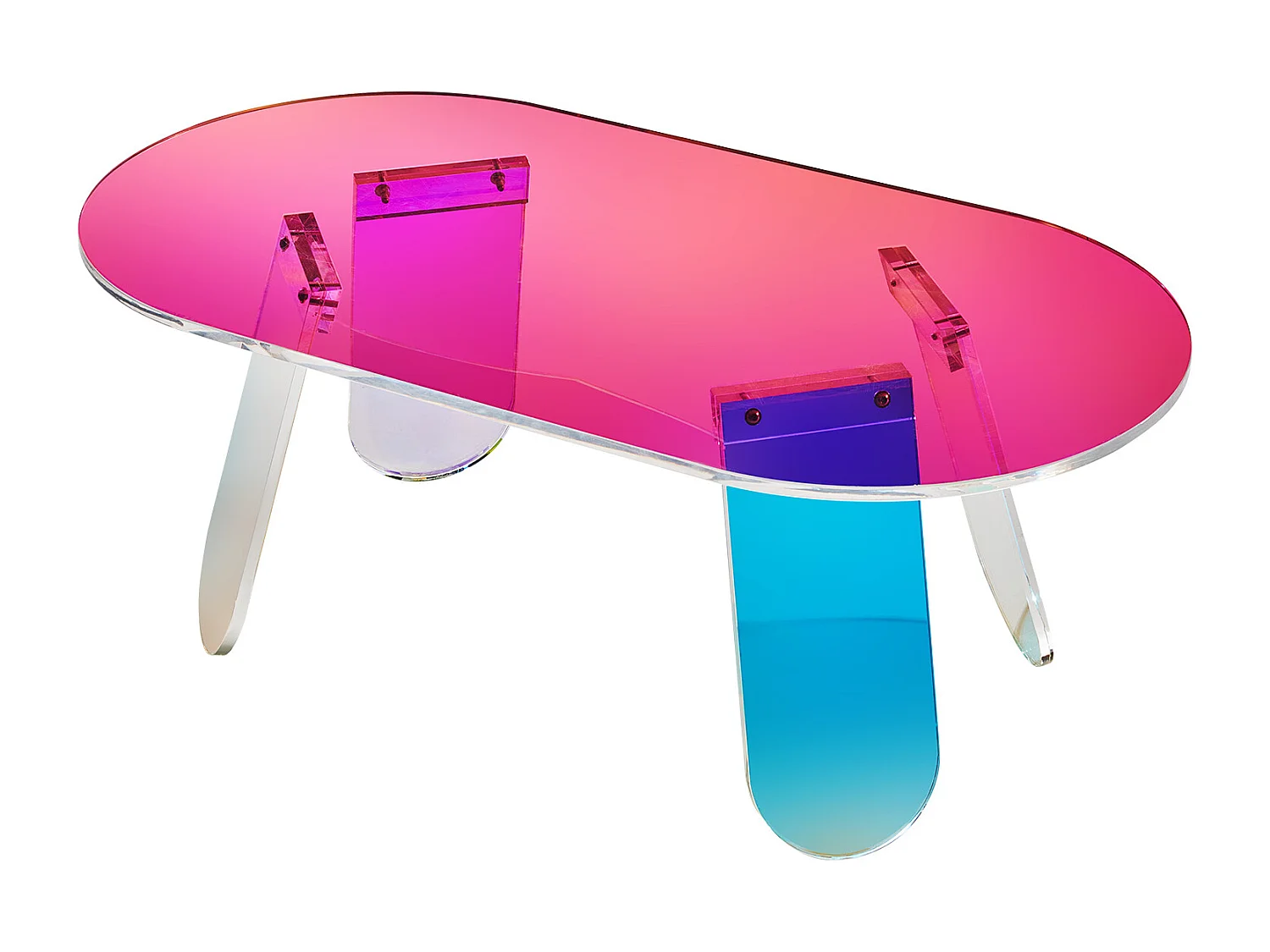 Stolik Kawowy SucceBuy z Akrylu Stolik pomocniczy Iryzujący o 35cm dla Salonu, Tarasu, Podwórka, Przekąska/Napój/Jedzenie