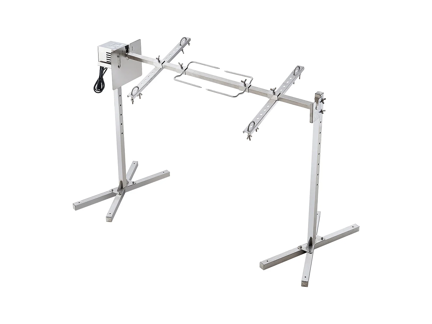 Barbecue à Rôtisserie SucceBuy Kit de Rôtisserie pour Barbecue Électrique de 117 cm, Gril en Acier Inoxydable de 60 kg pour Porc et Agneau