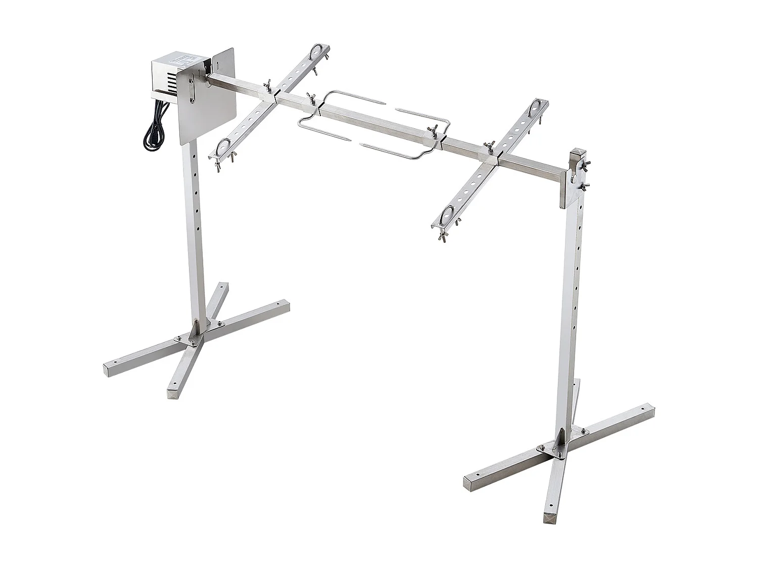 Barbecue à Rôtisserie SucceBuy Kit de Rôtisserie pour Barbecue Électrique de 117 cm, Gril en Acier Inoxydable de 60 kg pour Porc et Agneau