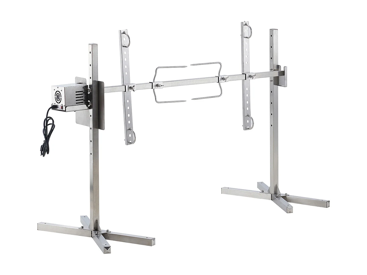 Barbecue à Rôtisserie SucceBuy Kit de Rôtisserie pour Barbecue Électrique de 117 cm, Gril en Acier Inoxydable de 60 kg pour Porc et Agneau