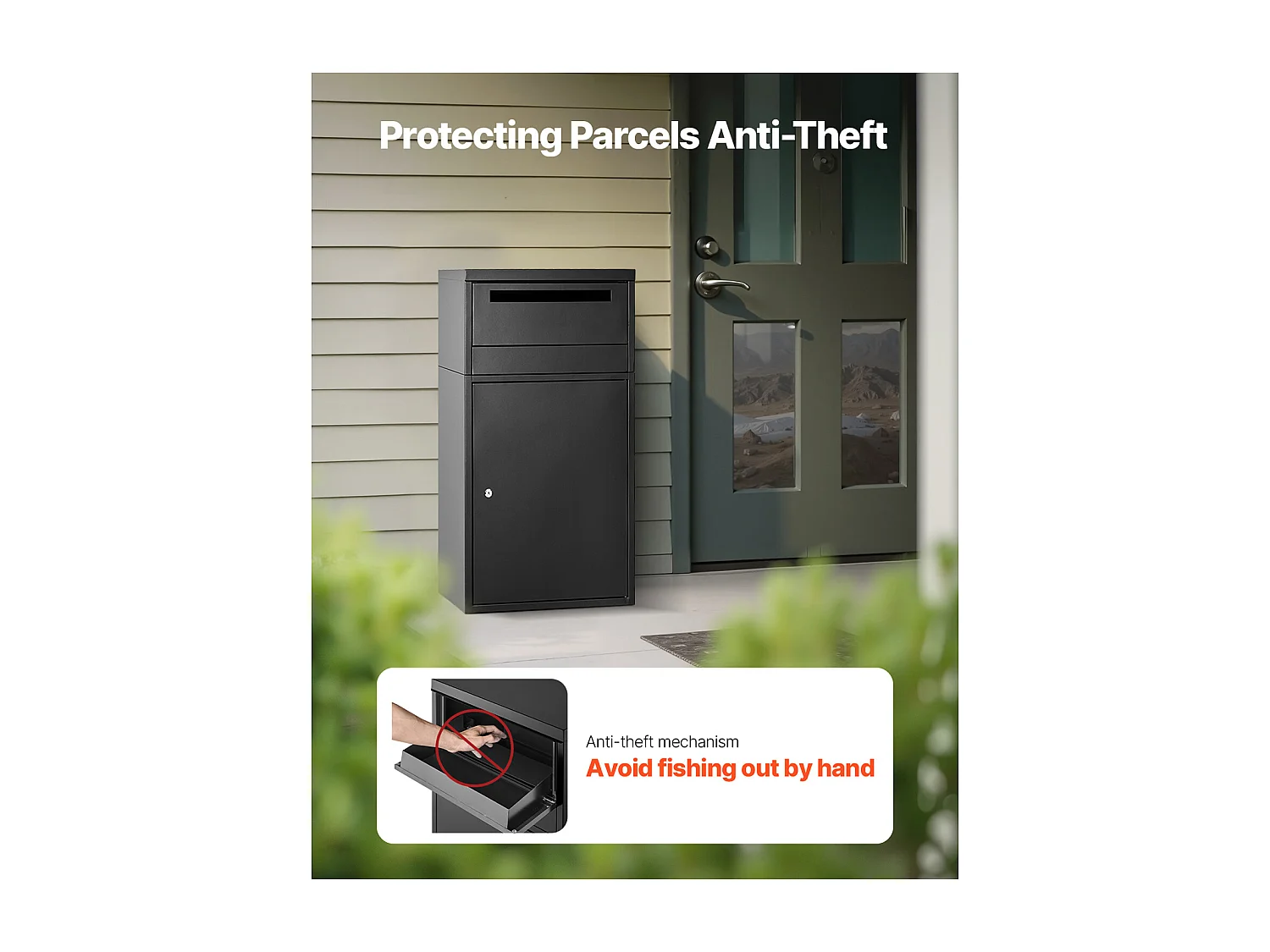 Briefkasten SucceBuy Sicherer Paketkasten für den Außenbereich mit Schloss, 91 cm Breit, für die Zustellung