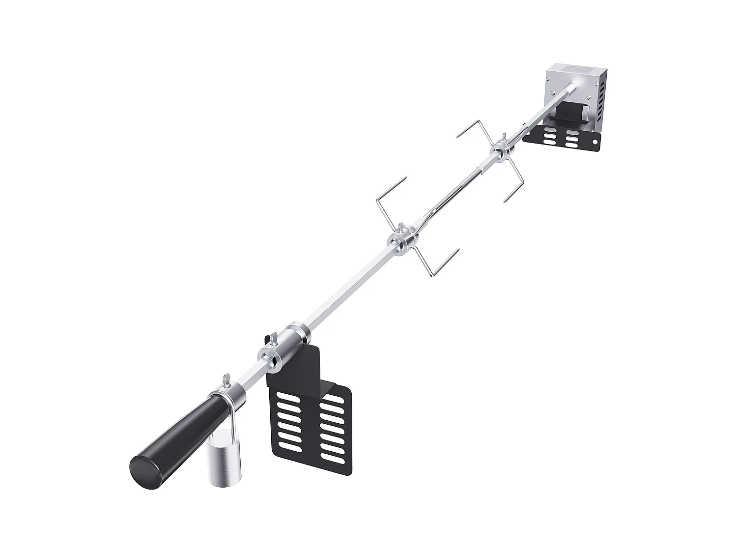 Barbecue à Rôtisserie SucceBuy Kit de Rôtisserie Grill 81/99 cm Tige de Broche Moteur Électrique Rôtissoire pour Barbecue Universel