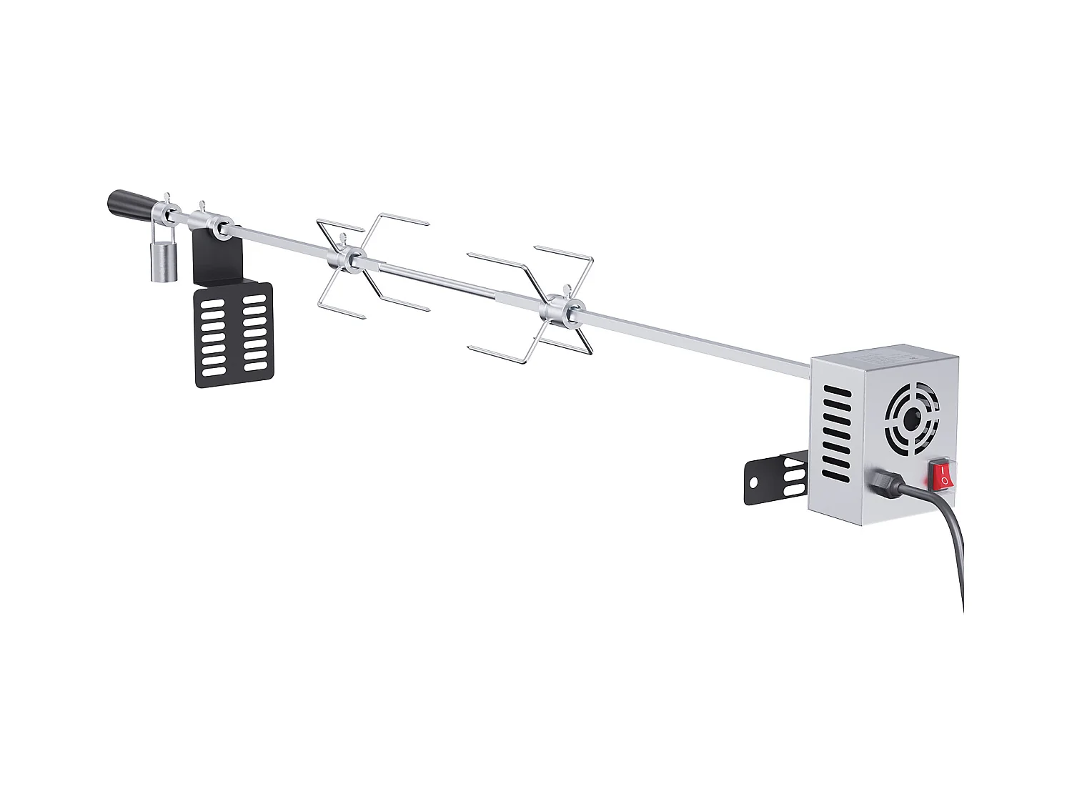 Barbecue à Rôtisserie SucceBuy Kit de Rôtisserie Grill 81/99 cm Tige de Broche Moteur Électrique Rôtissoire pour Barbecue Universel