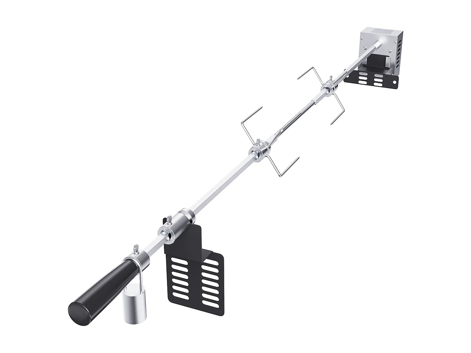 Barbecue à Rôtisserie SucceBuy Kit de Rôtisserie Grill 81/99 cm Tige de Broche Moteur Électrique Rôtissoire pour Barbecue Universel