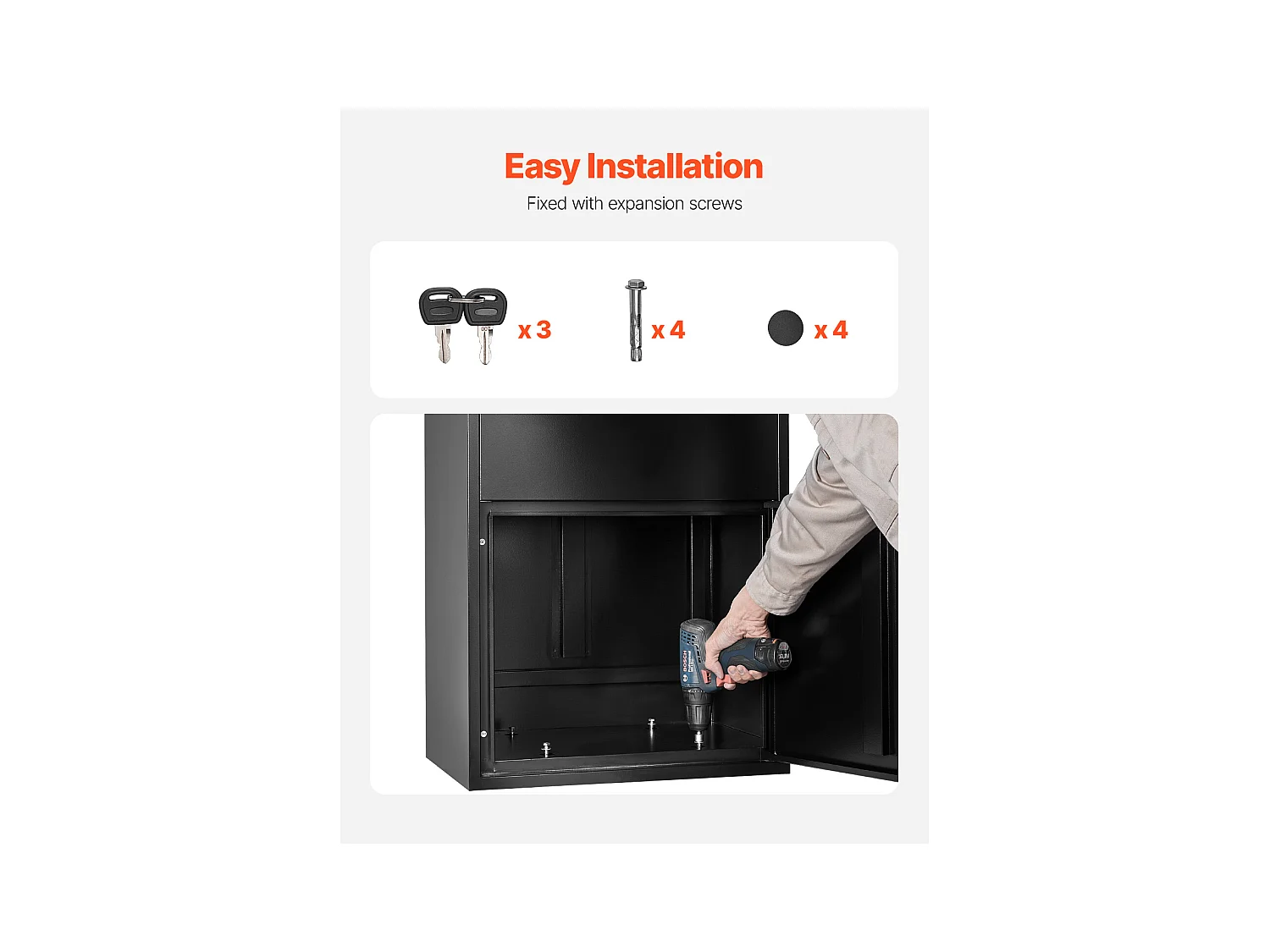 Boîte aux Lettres SucceBuy Boîte de Livraison de Colis Extérieure Verrouillable, 119 cm, Boîte de Dépôt Sécurisée