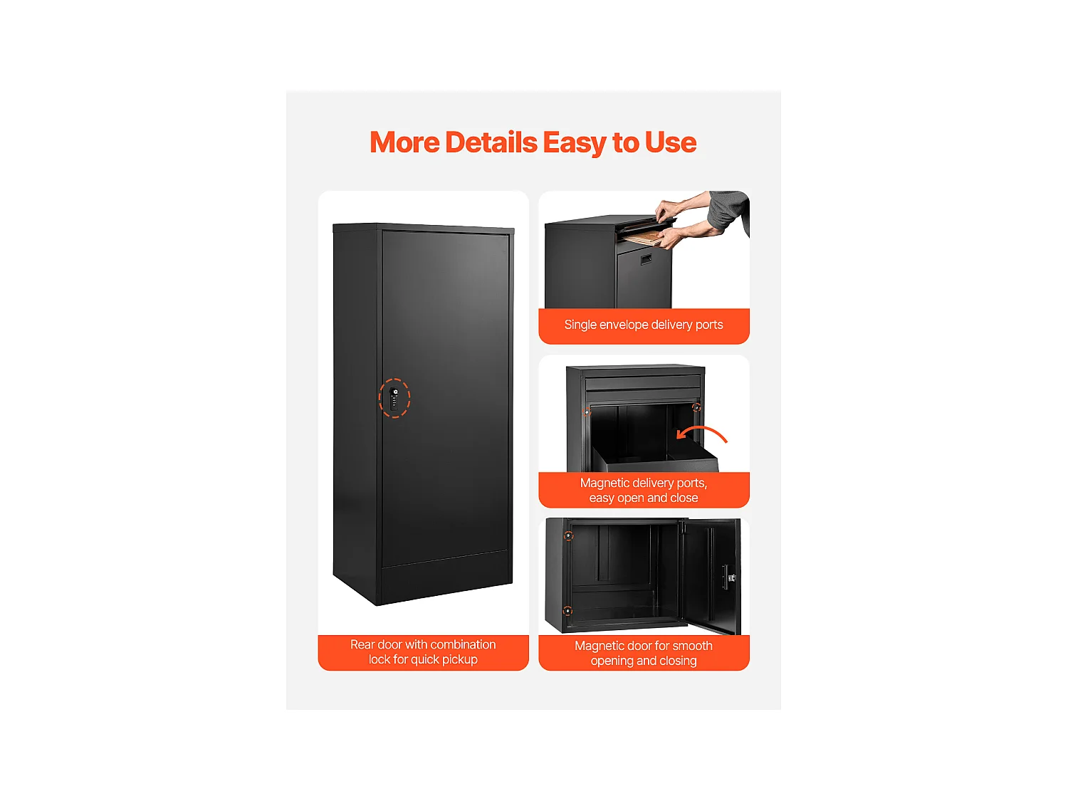 Boîte aux Lettres SucceBuy Boîte de Livraison de Colis Extérieure Verrouillable, 119 cm, Boîte de Dépôt Sécurisée