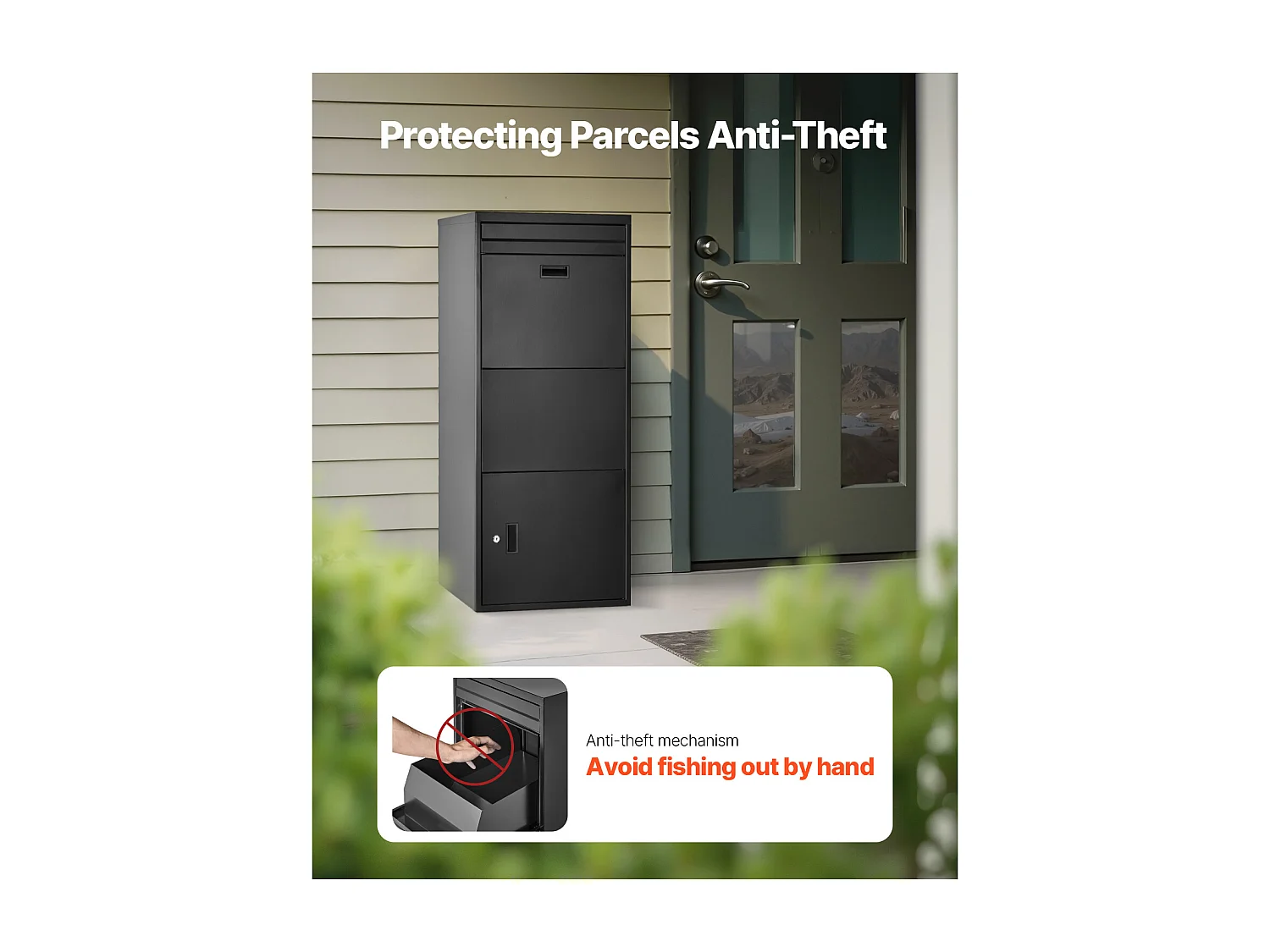Boîte aux Lettres SucceBuy Boîte de Livraison de Colis Extérieure Verrouillable, 119 cm, Boîte de Dépôt Sécurisée