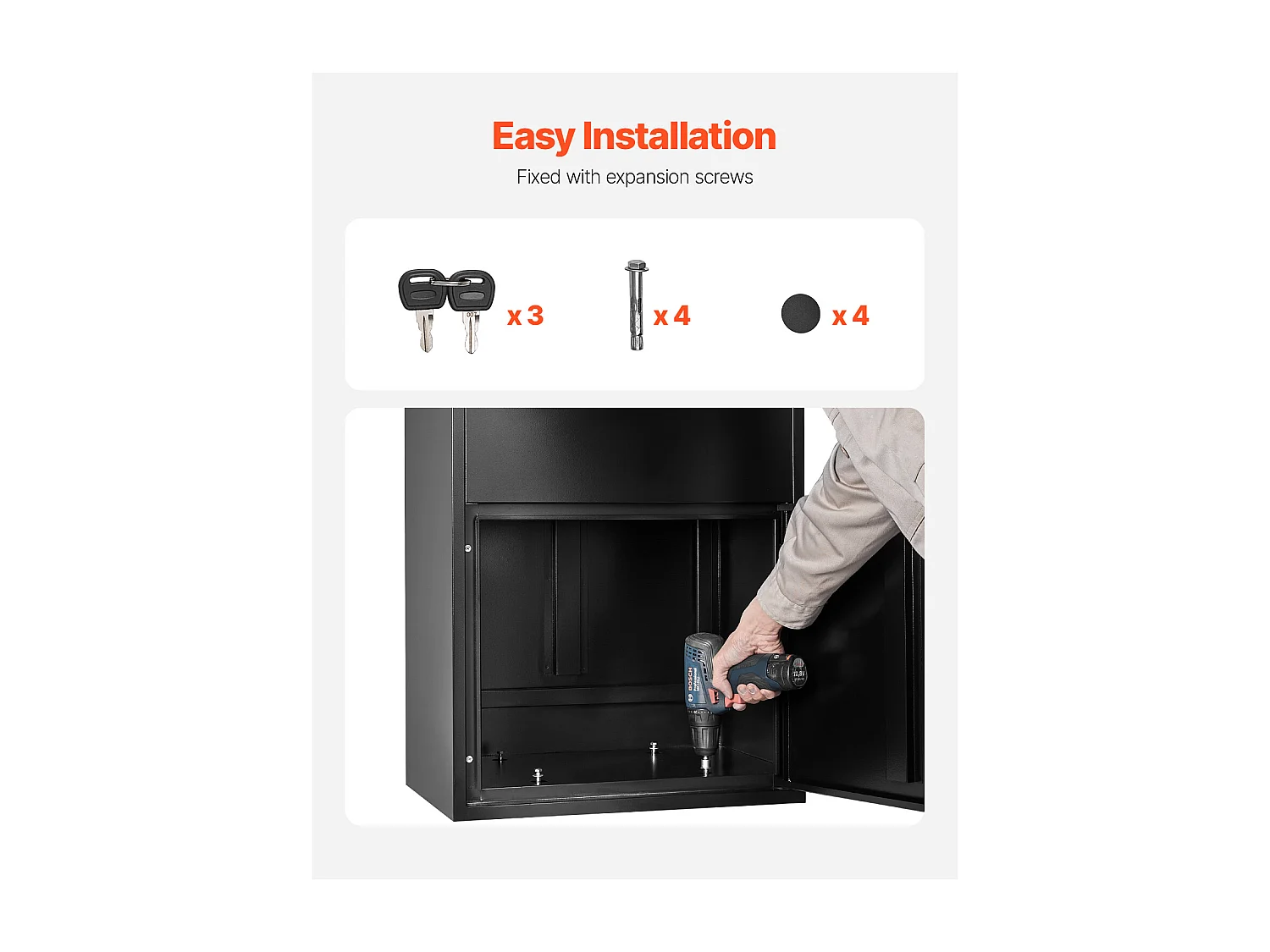 Boîte aux Lettres SucceBuy Boîte de Livraison de Colis Extérieure Verrouillable, 119 cm, Boîte de Dépôt Sécurisée