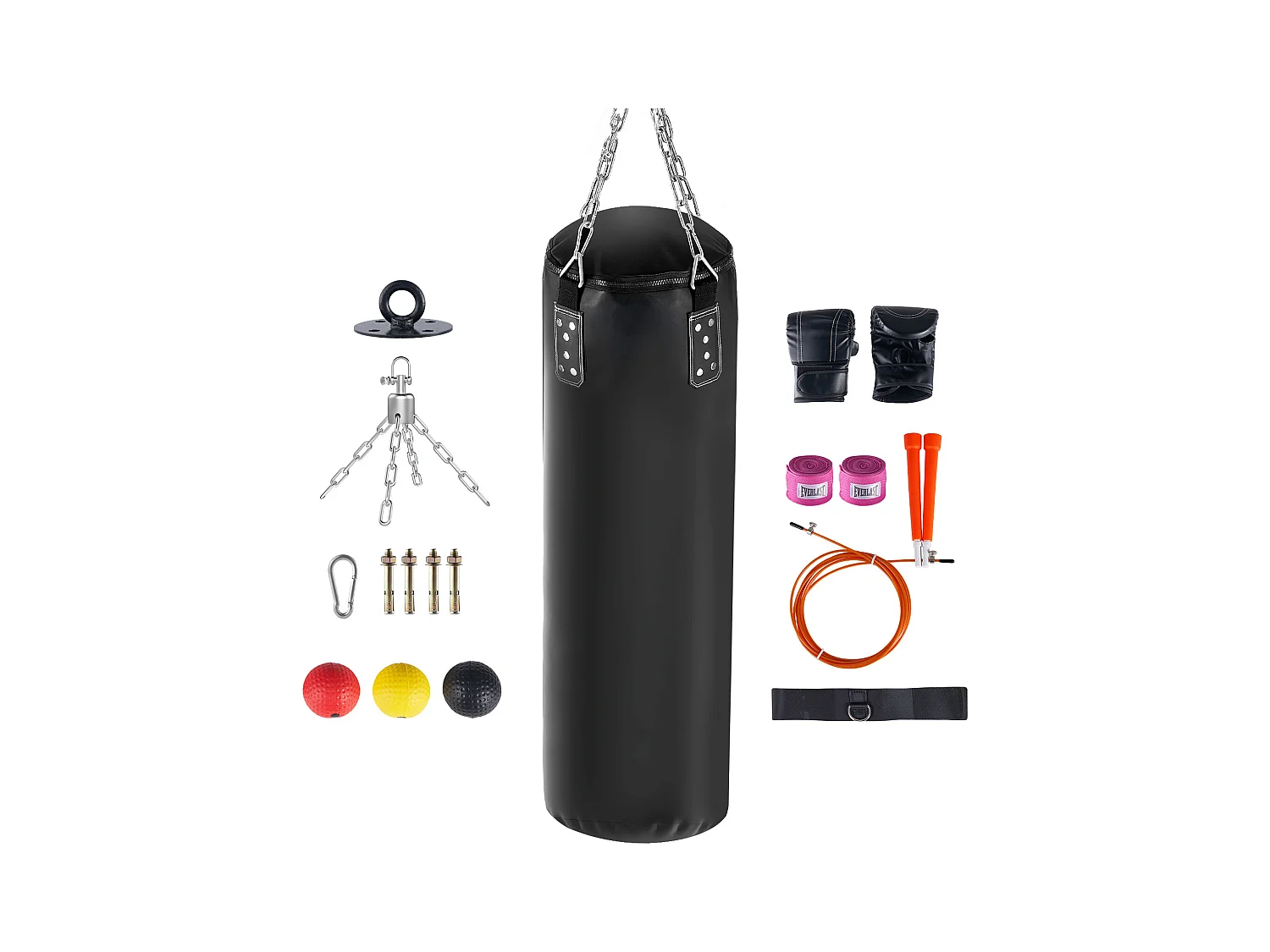 Sac de Frappe SucceBuy, Sac de Suspension Durable en PVC Lourd de 1,2 m, pour Exercice à Domicile, Soulagement du Stress et Fitness