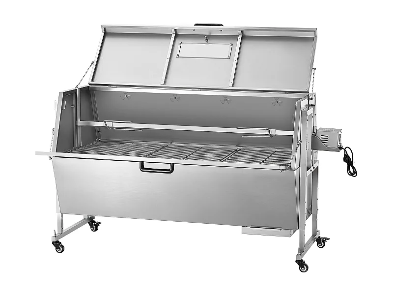 Barbecue à Rôtisserie SucceBuy Cochon de Lait avec Rôtissoire pour Agneau, Poulet 130 kg 60 W Acier Inoxydable