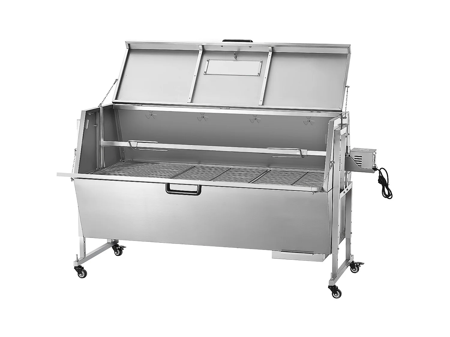 Barbecue à Rôtisserie SucceBuy Cochon de Lait avec Rôtissoire pour Agneau, Poulet 130 kg 60 W Acier Inoxydable