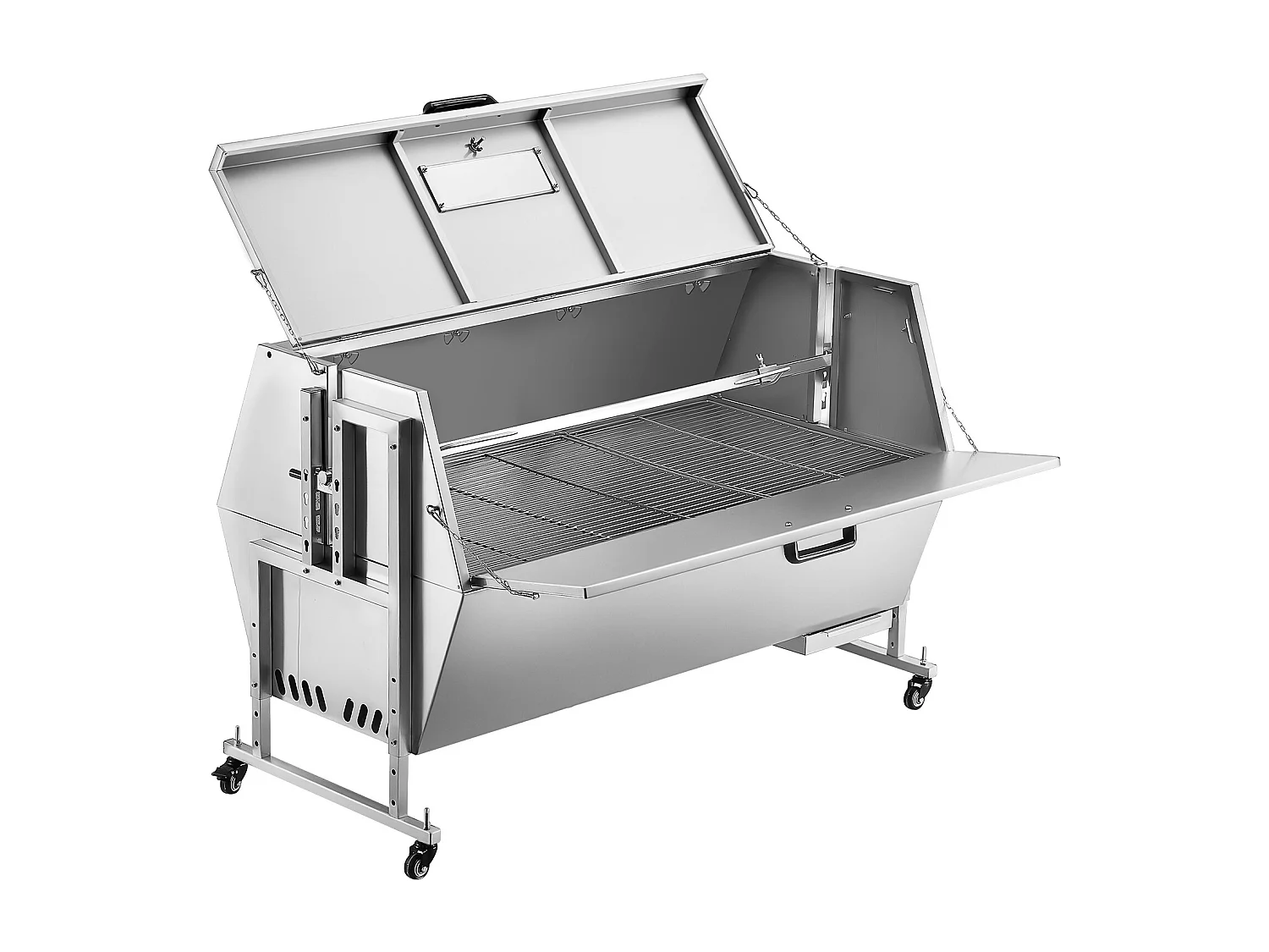 Barbecue à Rôtisserie SucceBuy Cochon de Lait avec Rôtissoire pour Agneau, Poulet 130 kg 60 W Acier Inoxydable