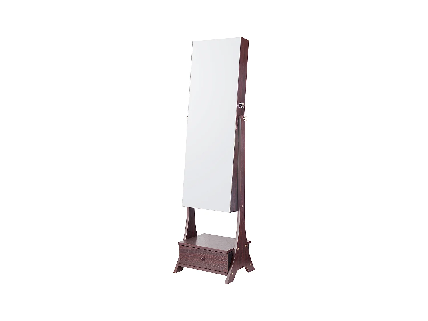 Armoire à Bijoux sur Pied SucceBuy Rangement Complet Marron