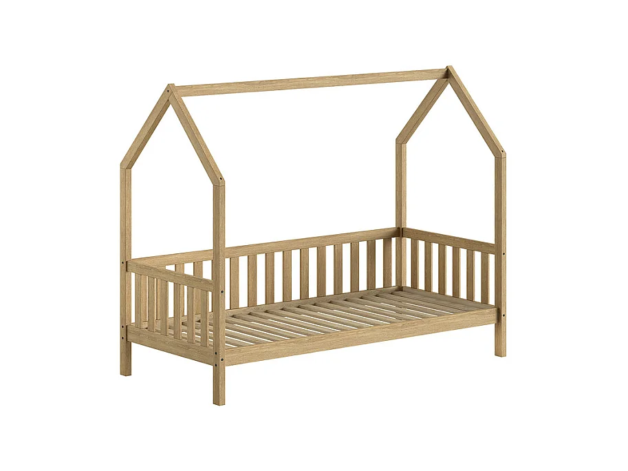 Lit cabane 90x200 sommier inclus Dallas Bois