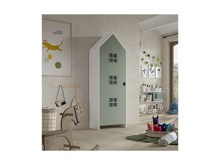 Armoire Enfant Maison "Casami Bruges" 171cm Vert