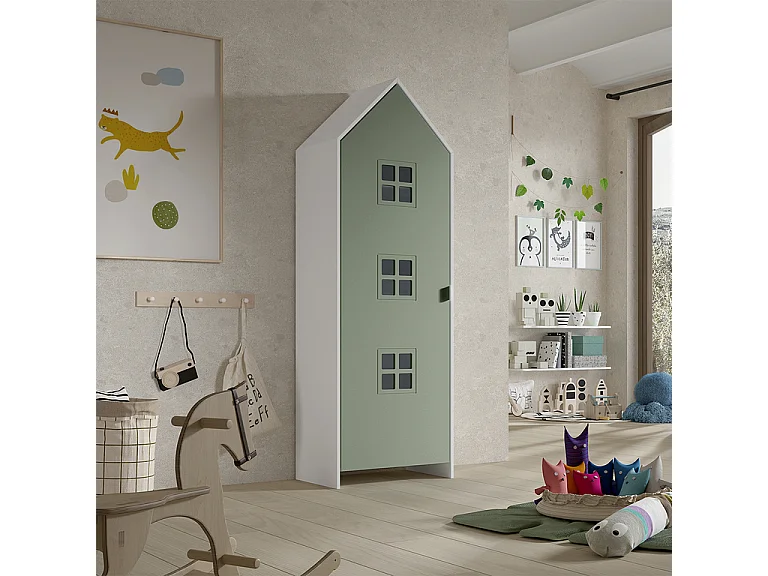 Armoire Enfant Maion "Caami Bruge" 171cm Vert