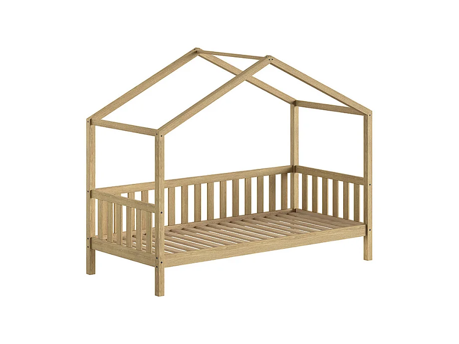 Lit cabane 90x200 sommier inclus Dallas Bois