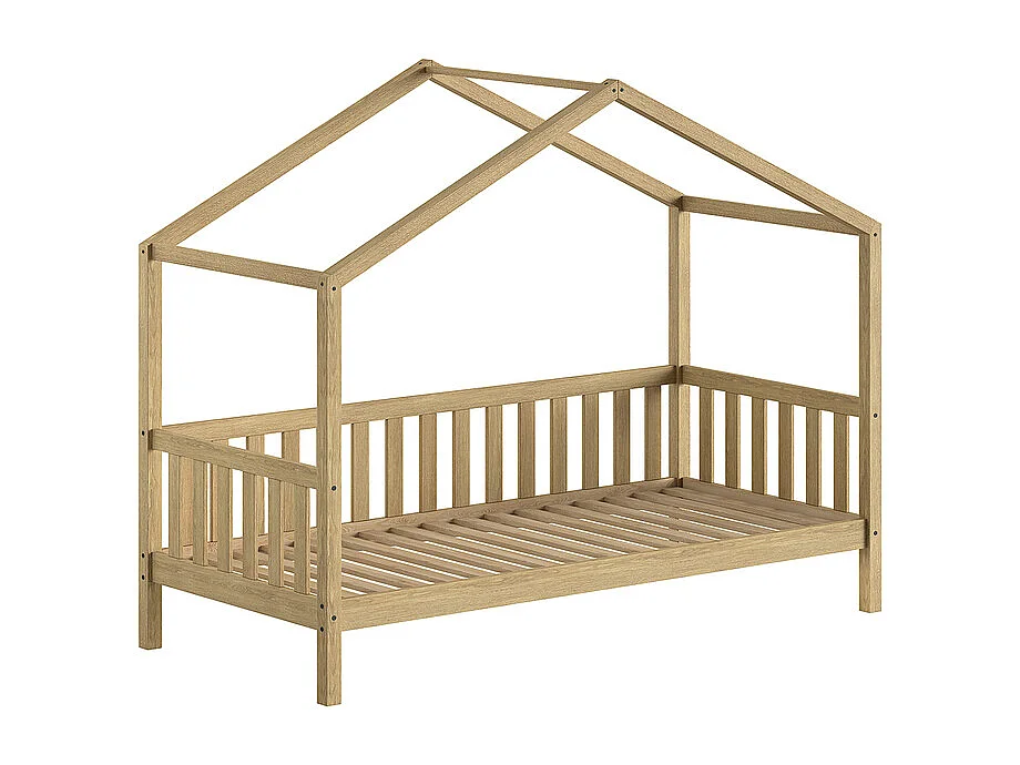 Lit cabane 90x200 sommier inclus Dallas Bois