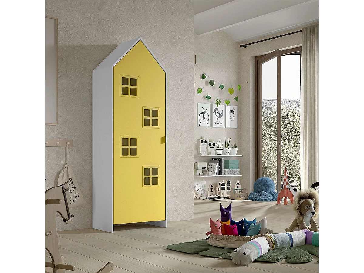 Armoire Enfant Maison "Casami Bruges" 171cm Jaune