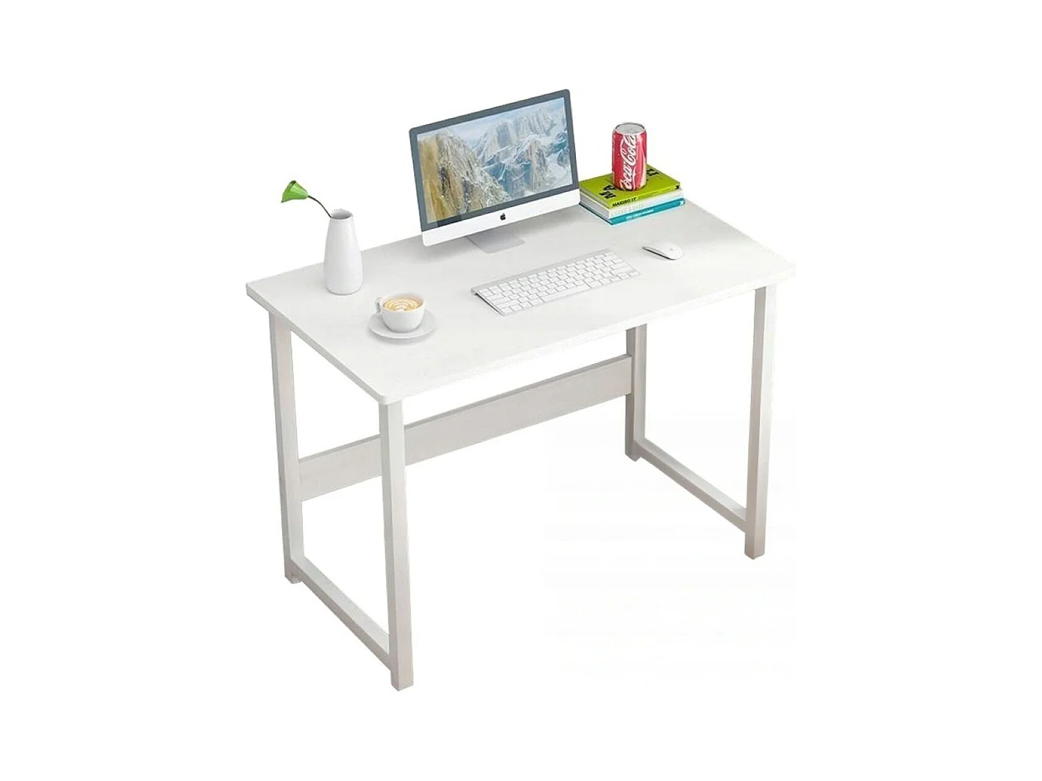 Scrivania bianca per computer portatile Tavolo per computer in stile scandinavo