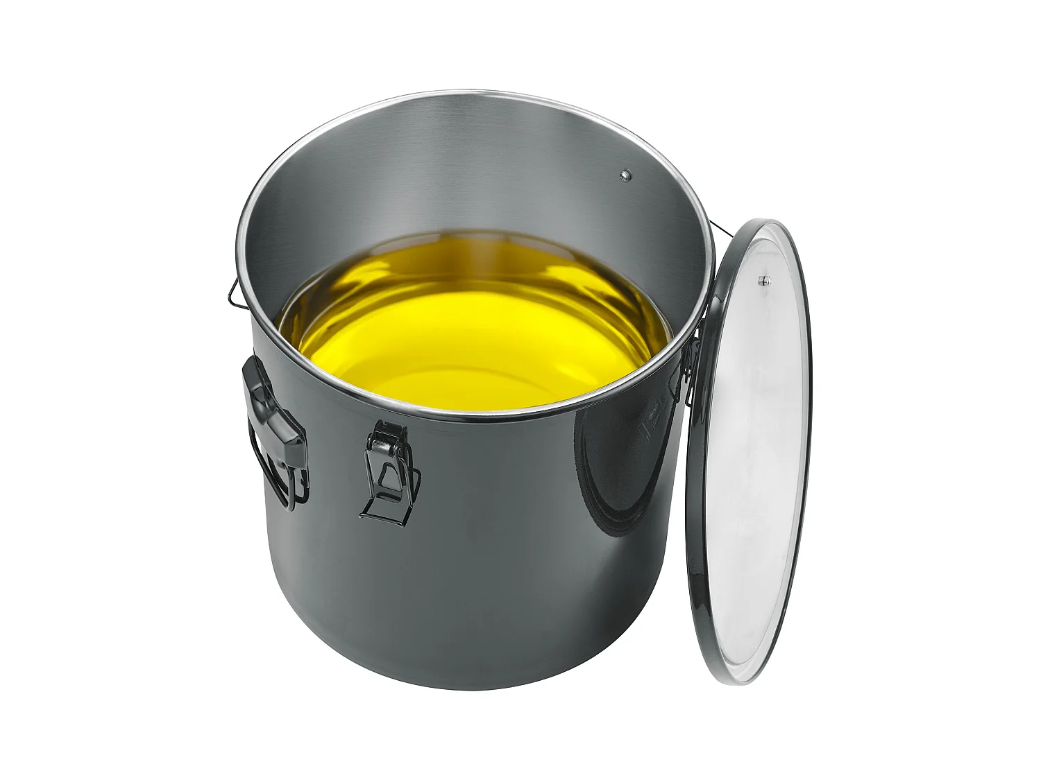 Seau à Graisse SucceBuy pour Friteuse,  30 L, Panier D'élimination de L'huile avec Sac Filtrant, Noir, Acier au Carbone avec Revêtement Antirouille