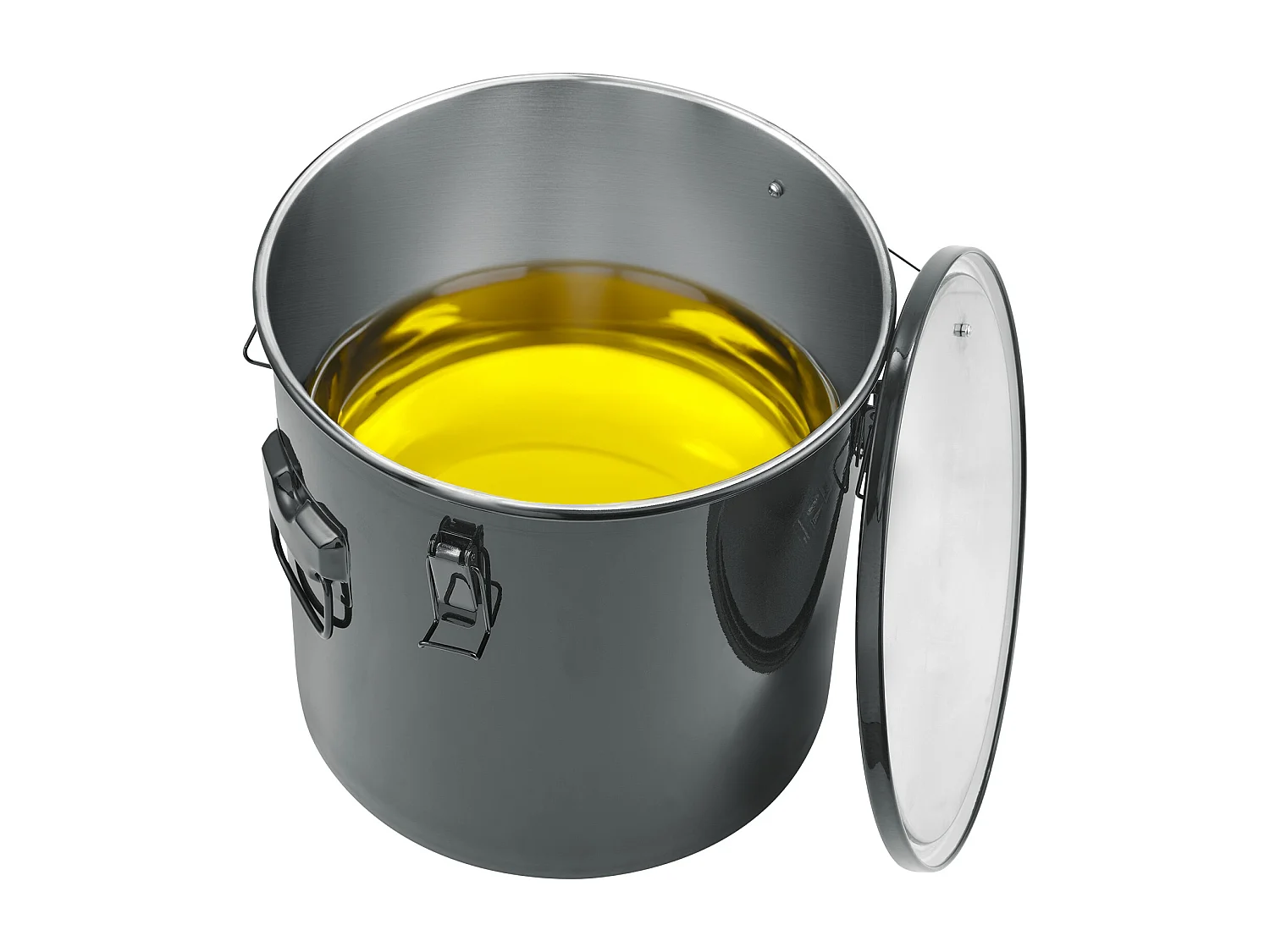 Seau à Graisse SucceBuy pour Friteuse,  30 L, Panier D'élimination de L'huile avec Sac Filtrant, Noir, Acier au Carbone avec Revêtement Antirouille