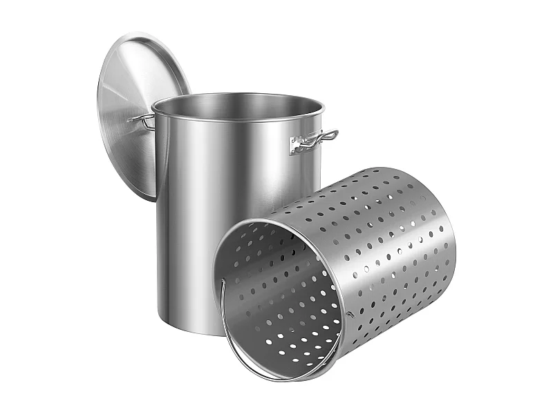 Edelstahlkochtopf SucceBuy, 34 l, mit Korbdeckel zum Kochen