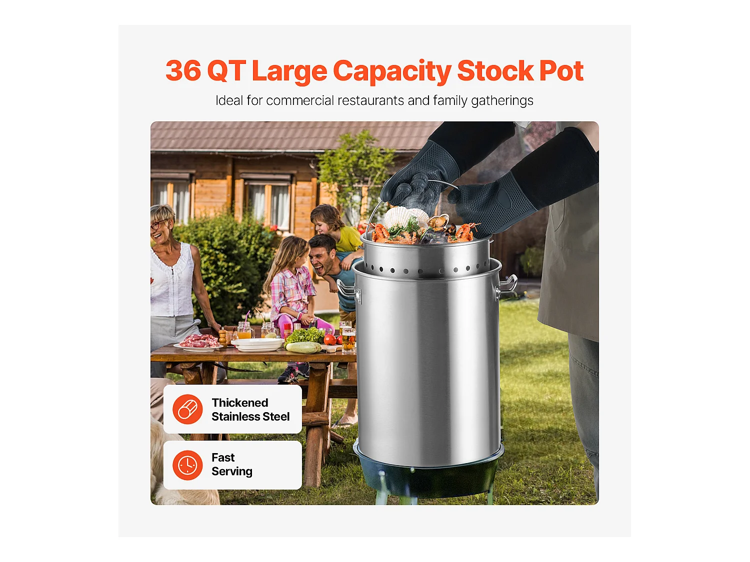 Roestvrijstalen Kookpot SucceBuy, 34 L, met Manddeksel om Te Koken