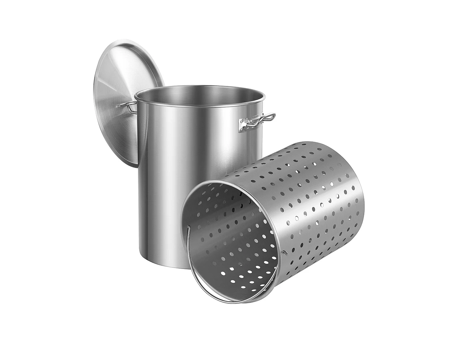 Marmite en Acier Inoxydable SucceBuy, 34 L, avec Couvercle à Panier pour la Cuisson