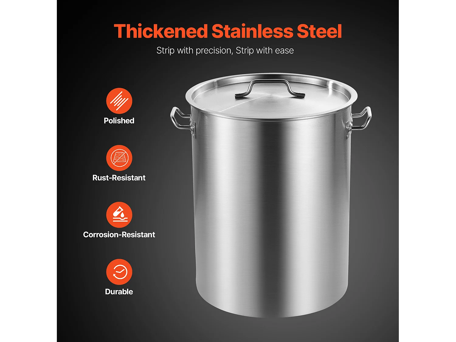 Pentola in Acciaio Inossidabile SucceBuy, 34 L, con Coperchio a Cestello per la Cottura