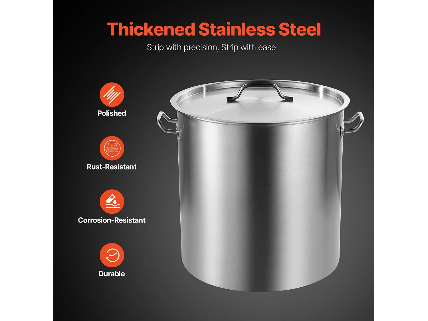 Pentola in Acciaio Inossidabile SucceBuy, 79,5 L, con Coperchio a Cestello per la Cottura