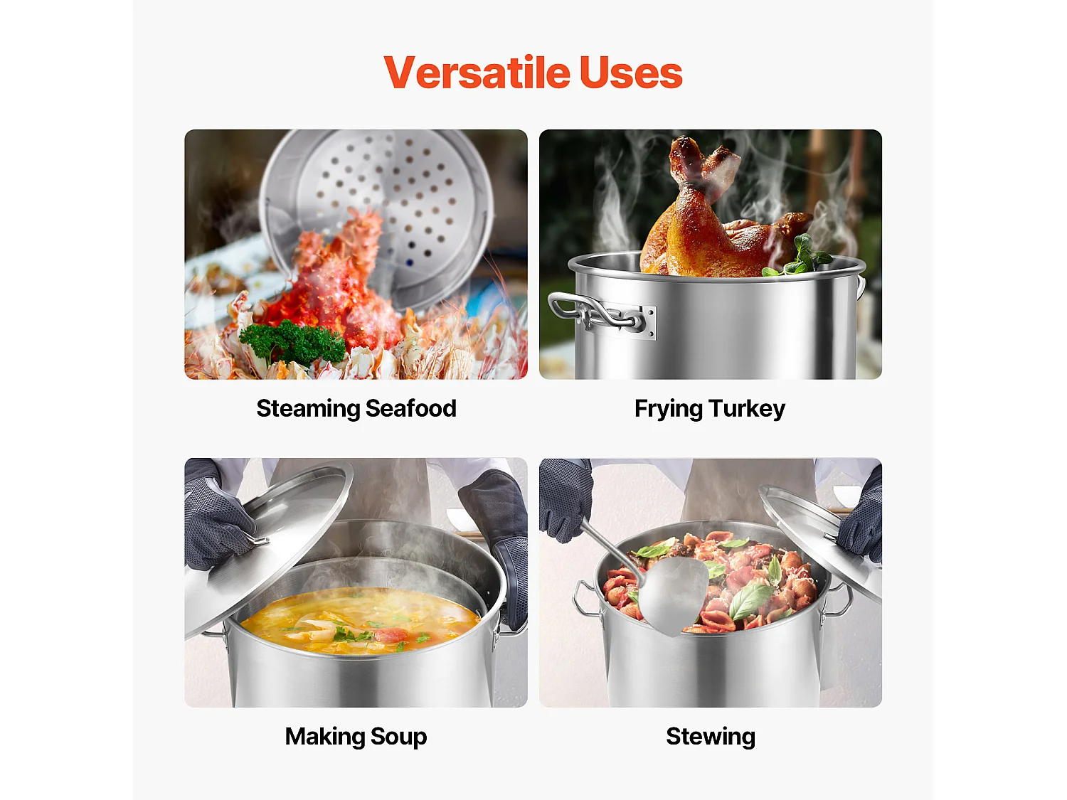 Pentola in Acciaio Inossidabile SucceBuy, 79,5 L, con Coperchio a Cestello per la Cottura