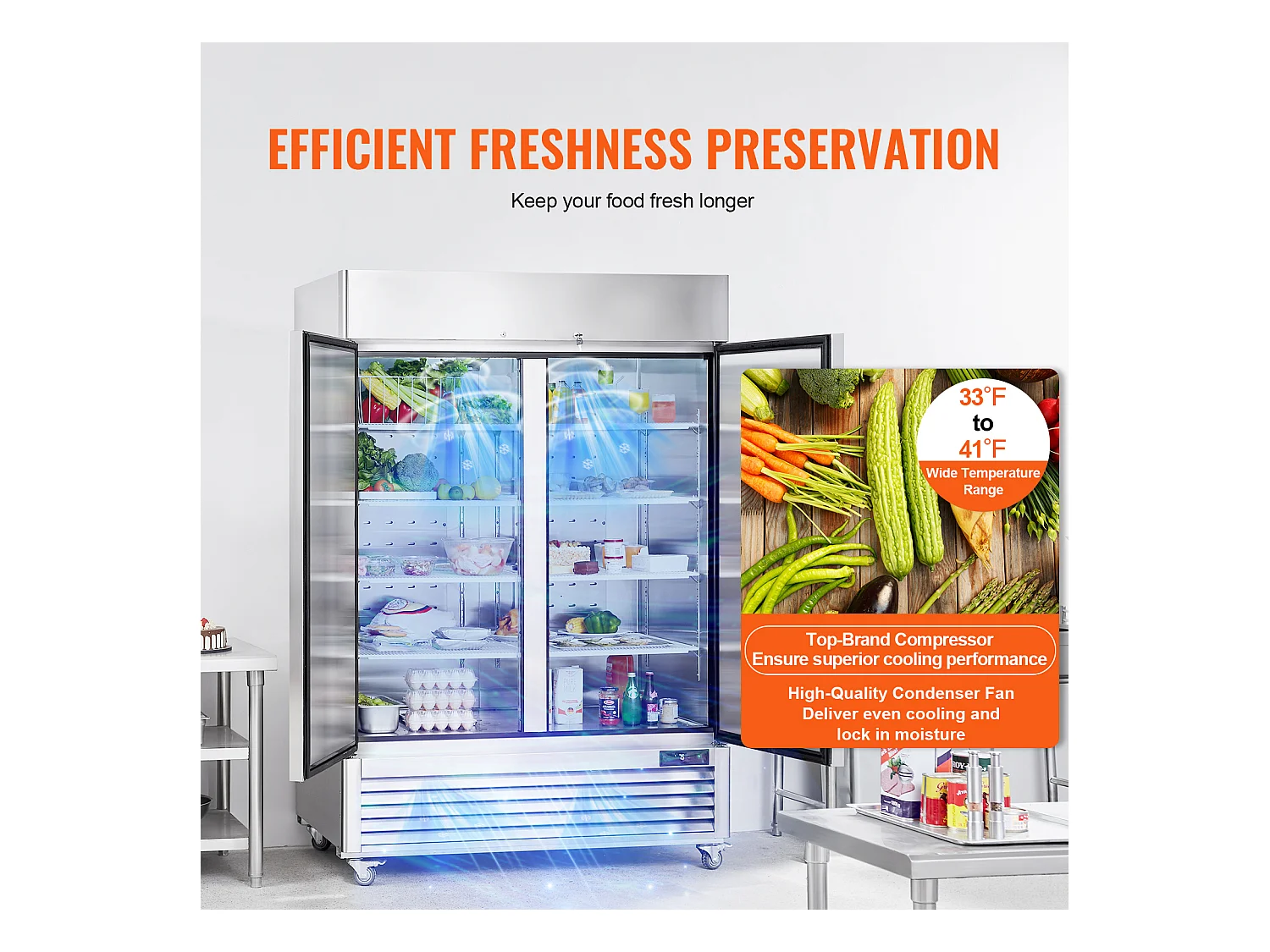 Congelador Comercial SucceBuy 1 100 L Vertical 2 Portas