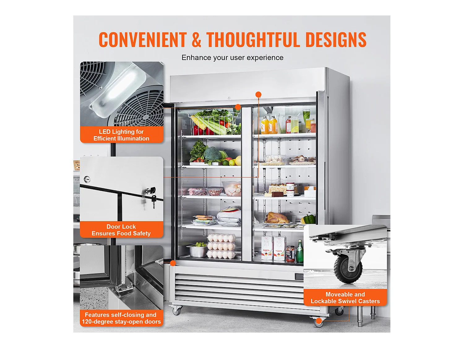 Congelador Comercial SucceBuy 1 100 L Vertical 2 Portas