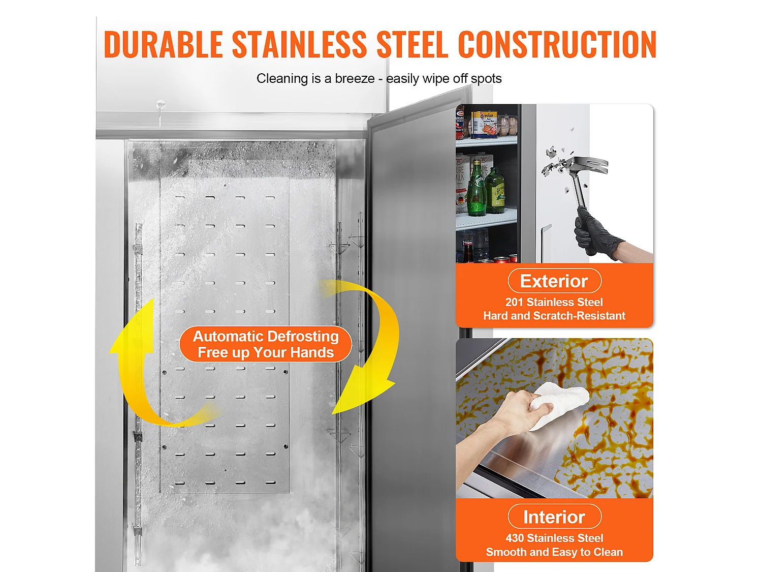 Congélateur Commercial SucceBuy de 1100 L, Vertical, 2 Portes