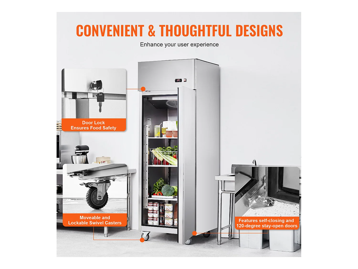 Congelador Comercial SucceBuy 570 L Vertical 1 Porta