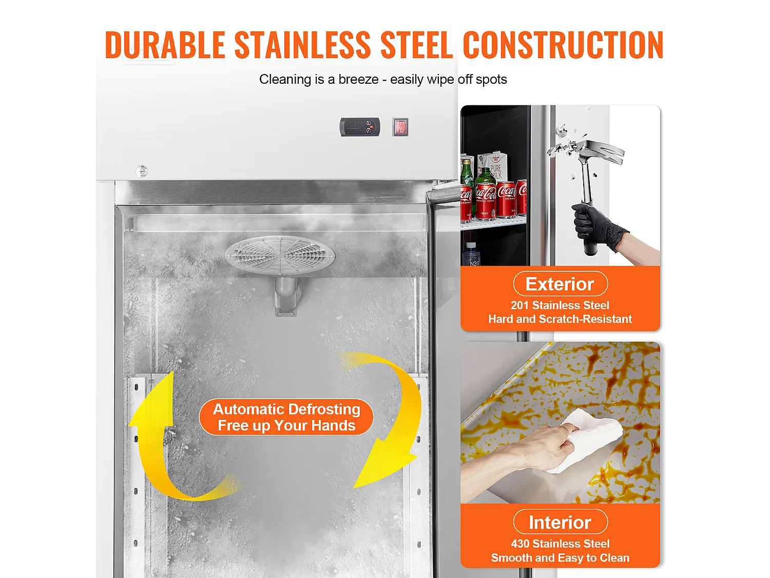 Congélateur Commercial SucceBuy de 570 L, Vertical, 1 Porte