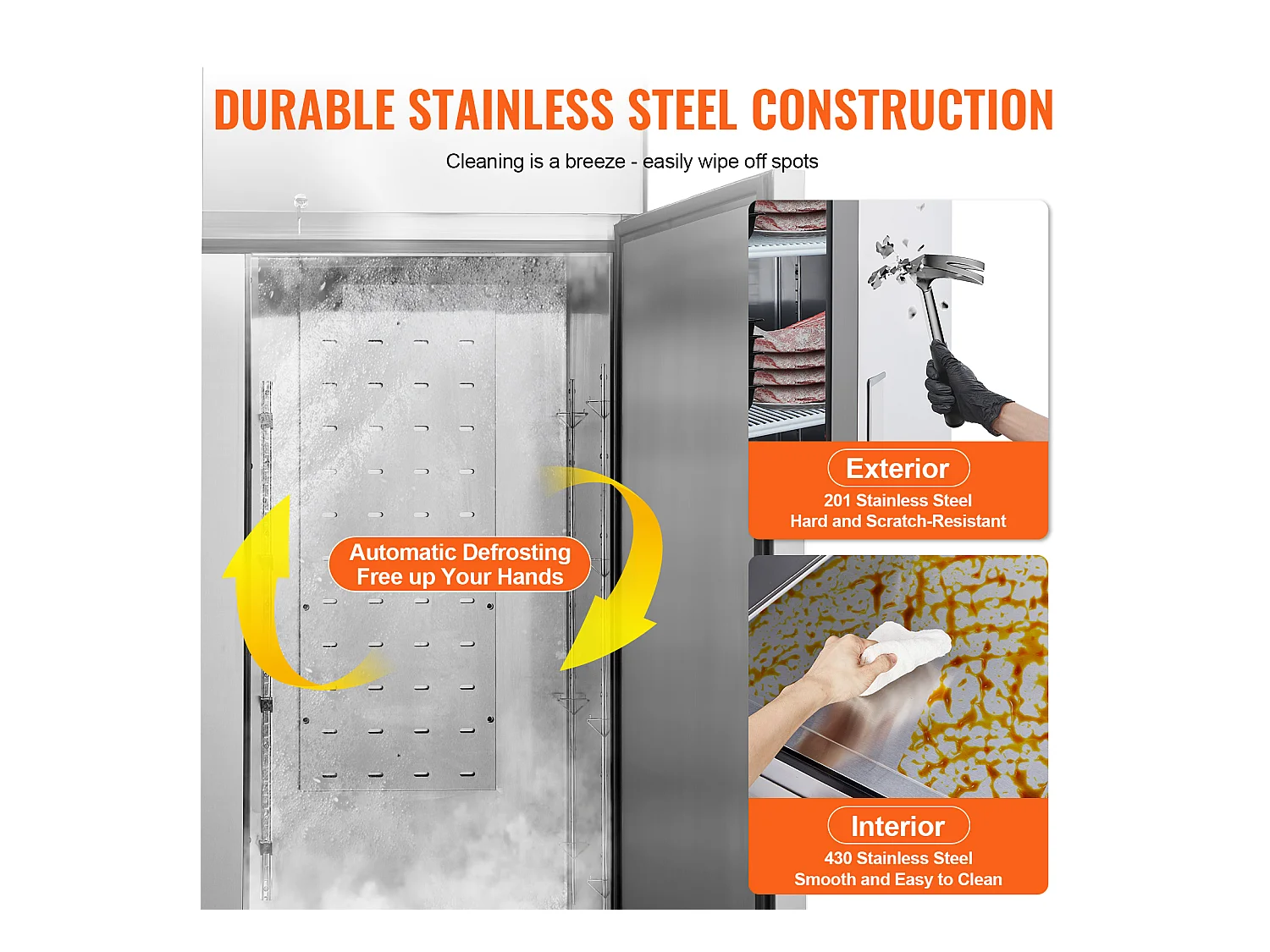 Congelador Comercial SucceBuy 1 100 L Armário Vertical 2 Portas 6 Prateleiras