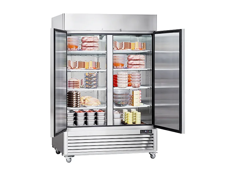 Commerciële Vriezer SucceBuy 1 100 L Verticale Kast 2 Deuren 6 Schappen