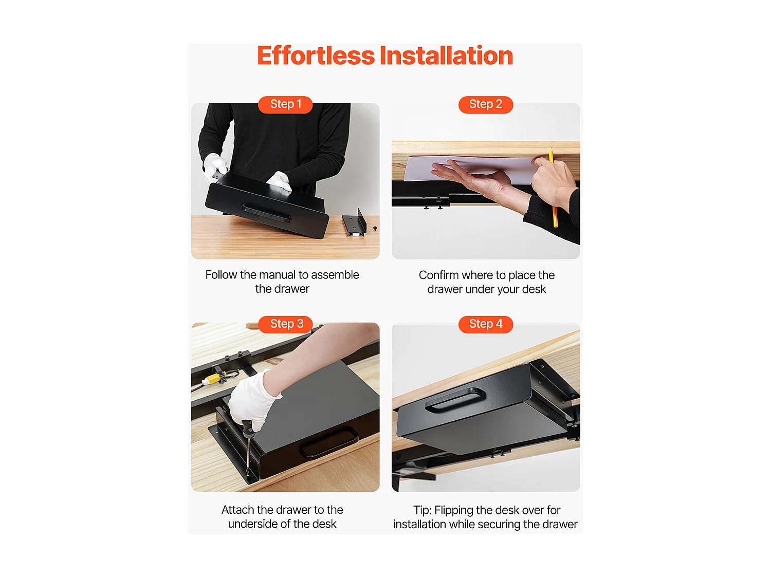 Organizador de Gaveta SucceBuy sob Escrivaninha 33 cm Deslizante Economia de Espaço para Casa e Escritório