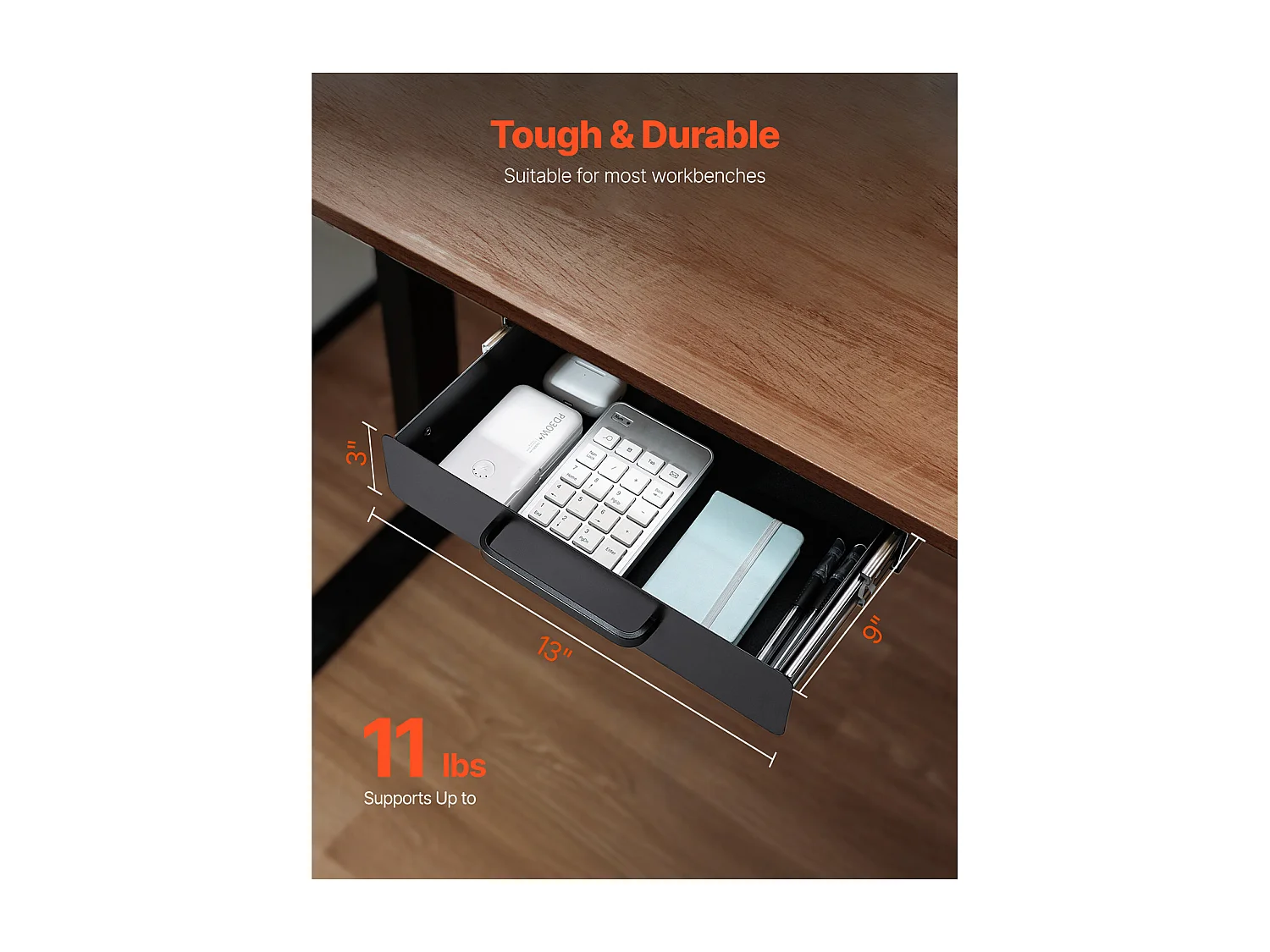 Organizador de Gaveta SucceBuy sob Escrivaninha 33 cm Deslizante Economia de Espaço para Casa e Escritório