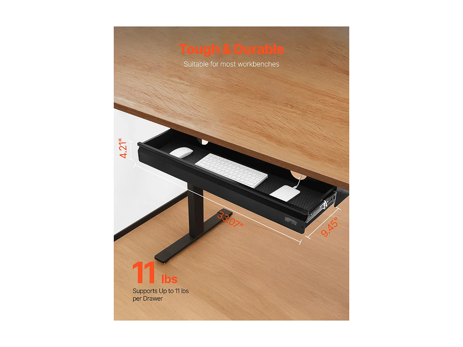 Organiseur de Tiroir SucceBuy Coulissant 84cm sous le Bureau Gain de Place pour le Bureau à Domicile