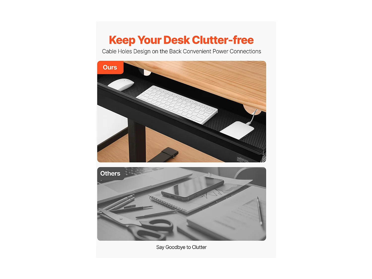 Organiseur de Tiroir SucceBuy Coulissant 84cm sous le Bureau Gain de Place pour le Bureau à Domicile