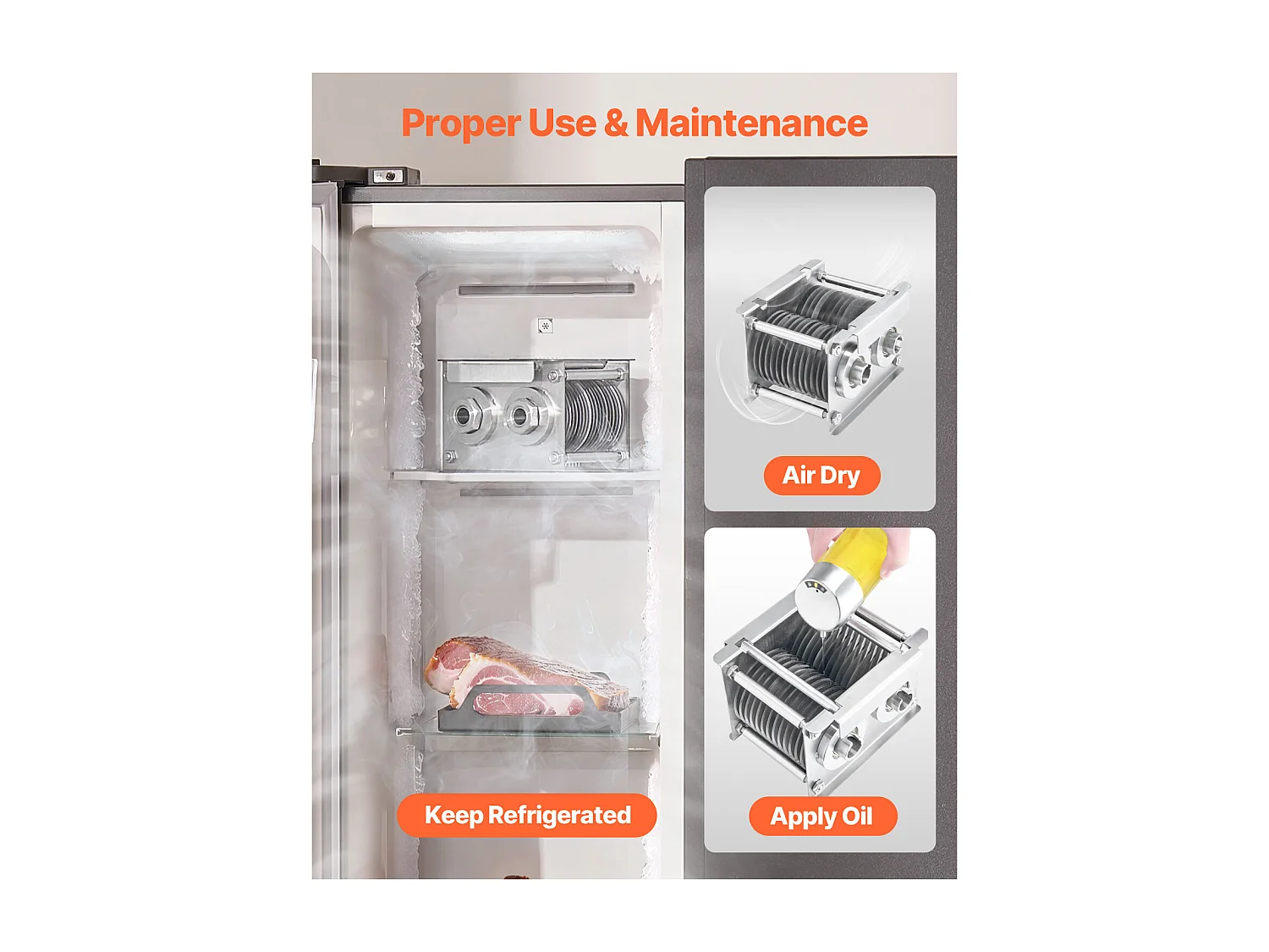 Affettatrice SucceBuy Lama in Acciaio Inox da 7 mm per Tagliacarne SJY-DQ90 Lama per Affettatrice Commerciale