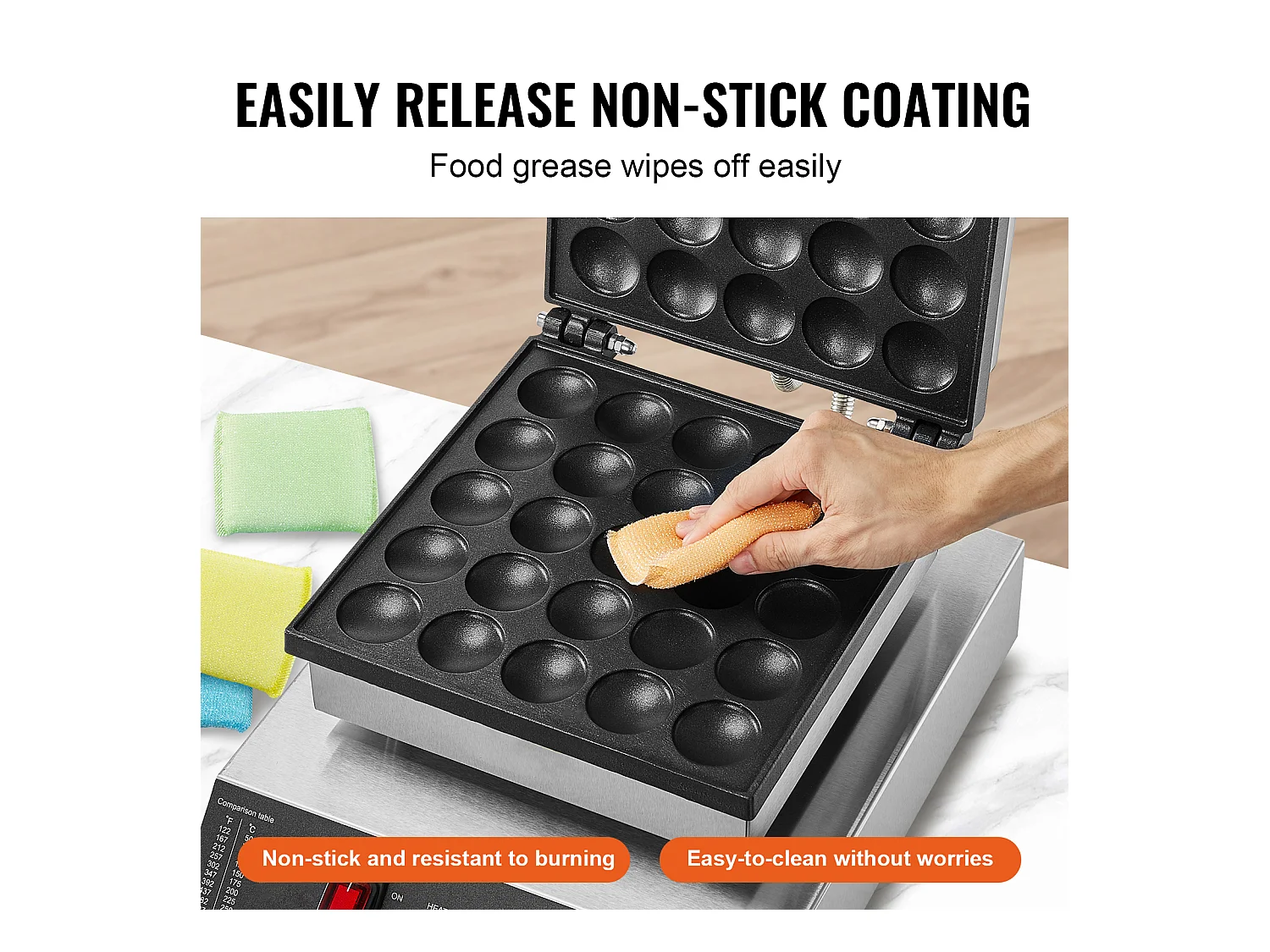 Gaufrier SucceBuy Lot de 25 Mini-Crêpières Hollandaises de 43 mm pour Boulangerie Commerciale Dorayaki 1700 W